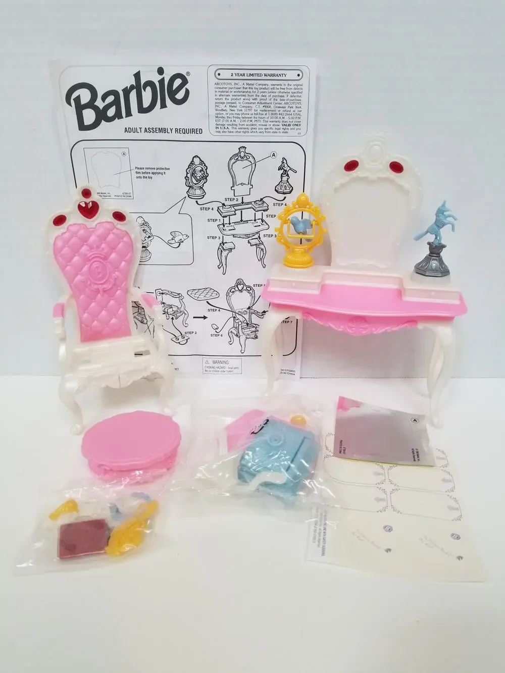 Vintage 1998 Barbie Romantic Princess Parlor Playset Mattel Complete No Box